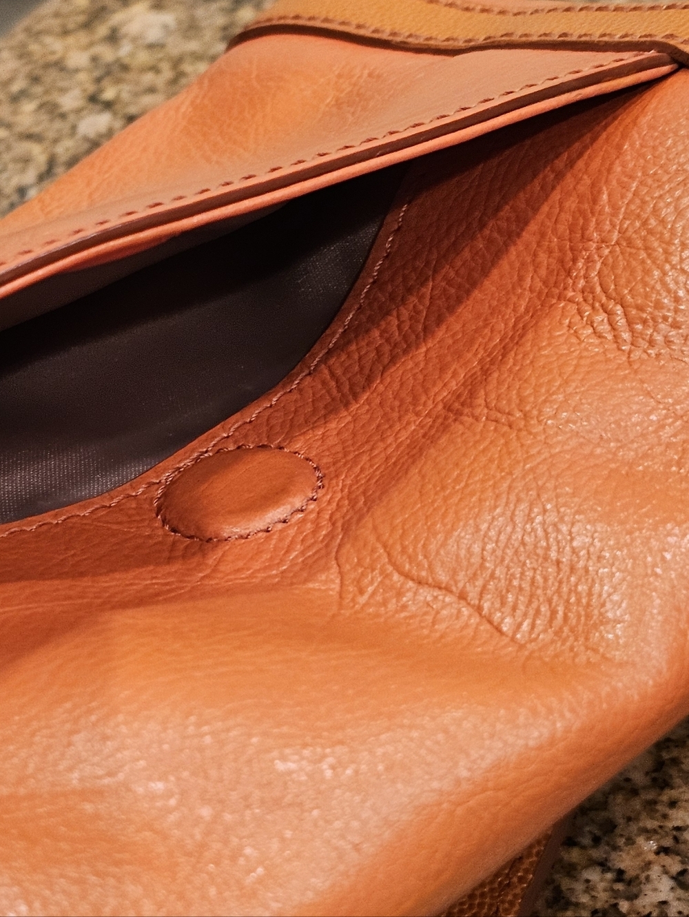Cole Haan Persimmon/Orange Soft Smooth Leather Crossbody with Teddy Charm - Picture 6 of 6